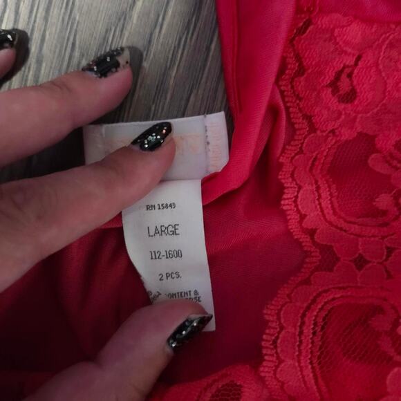 Women's Size Large Vintage Lingerie Babydoll Top with Bows and Lace - Picture 4 of 4